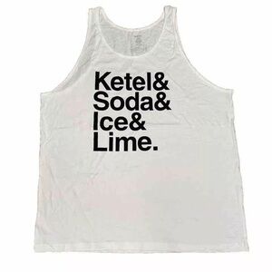 Ketel One Vodka & Soda & Ice&Lime Unisex Size XL White/ Black Muscle Tank Top